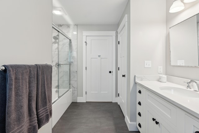 6 Roberts Ln, Kennebunkport, ME 04046 - full bathroom featuring vanity and bath / shower combo with glass door