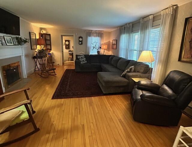 35 Dunning Blvd, Bangor, ME 04401 - living area with a fireplace and light wood-type flooring