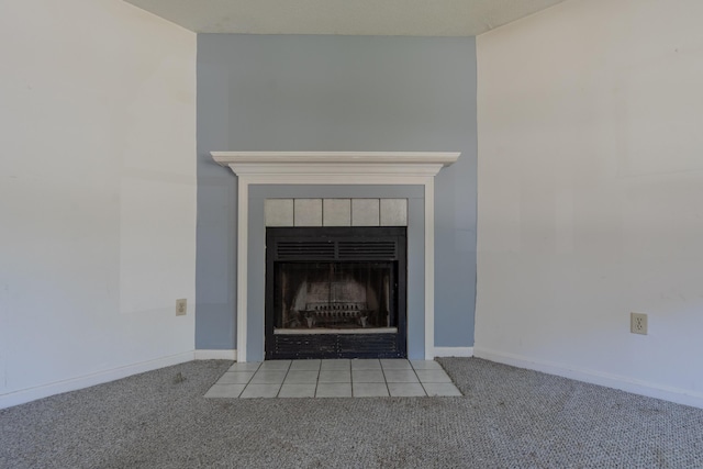 48 Pine Hill Dr Unit 48, Bath, ME 04530 - detailed view of carpet, a fireplace, and baseboards