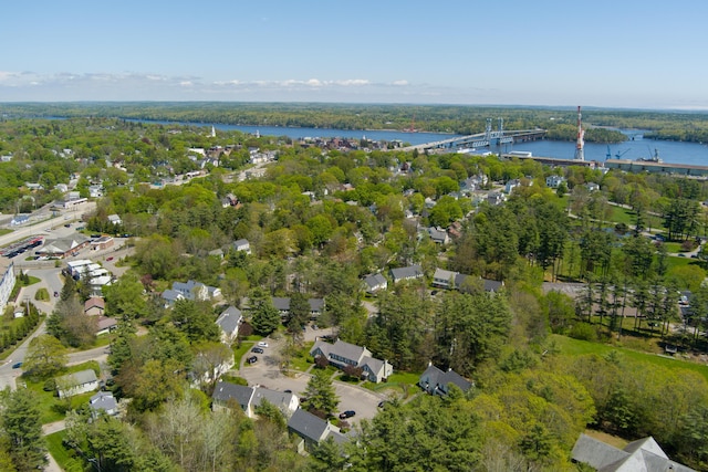 48 Pine Hill Dr Unit 48, Bath, ME 04530 - aerial view of property's location with a notable bridge and a nearby body of water
