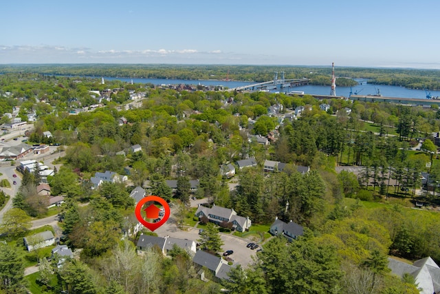 48 Pine Hill Dr Unit 48, Bath, ME 04530 - aerial view of property and surrounding area with a large body of water and a notable bridge