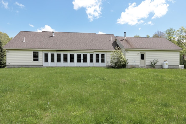 359 Beech Plains Rd, Buxton, ME 04093 - back of property with a lawn and a shingled roof