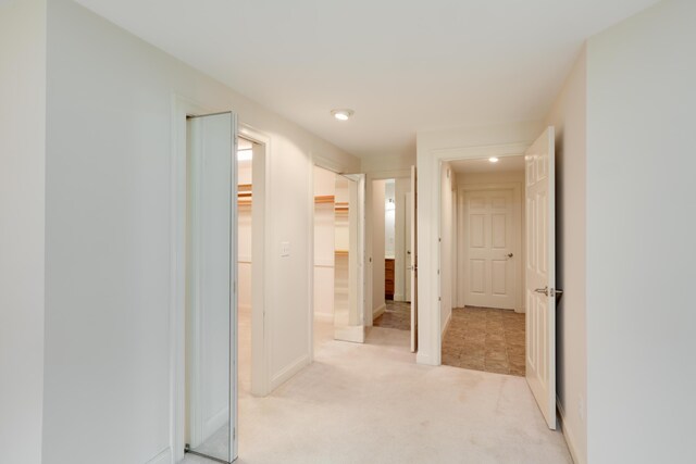 359 Beech Plains Rd, Buxton, ME 04093 - hall featuring light colored carpet, recessed lighting, and baseboards