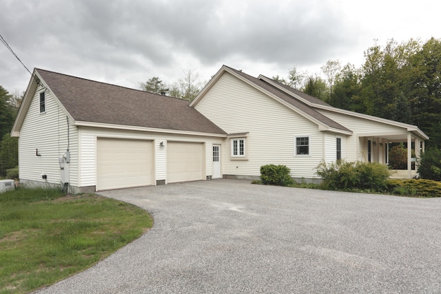 359 Beech Plains Rd, Buxton, ME 04093 - view of home's exterior featuring an attached garage, driveway, and a shingled roof