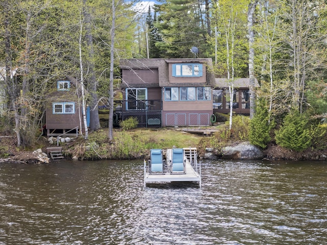 62 Lady Slipper Ln, Weld, ME 04285 - dock featuring a deck with water view