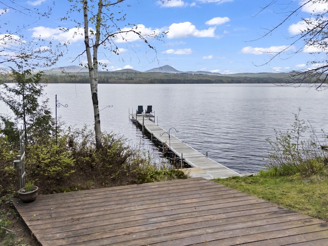 62 Lady Slipper Ln, Weld, ME 04285 - dock featuring a water and mountain view