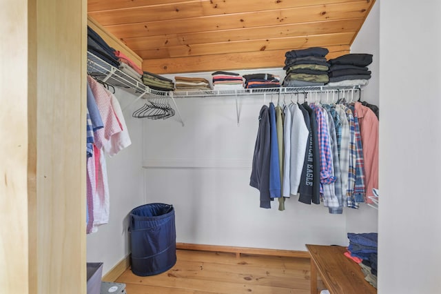 spacious closet with wood finished floors