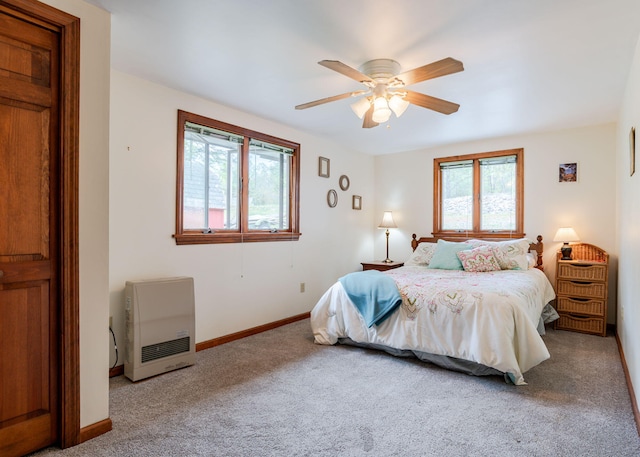 160 Rattlesnake Rd, Brownfield, ME 04010 - bedroom with heating unit, multiple windows, carpet flooring, and baseboards