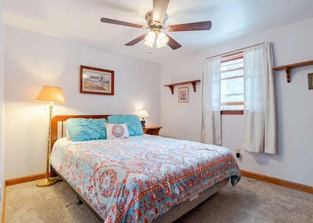 160 Rattlesnake Rd, Brownfield, ME 04010 - bedroom featuring carpet floors, baseboards, and a ceiling fan