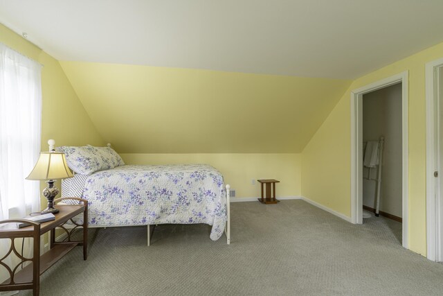 7 Salmon Run, Raymond, ME 04071 - bedroom featuring lofted ceiling, carpet, and baseboards