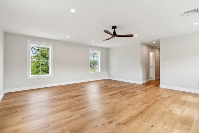 31 Emerson Way, Scarborough, ME 04074 - empty room with plenty of natural light, recessed lighting, a ceiling fan, and light wood-style floors