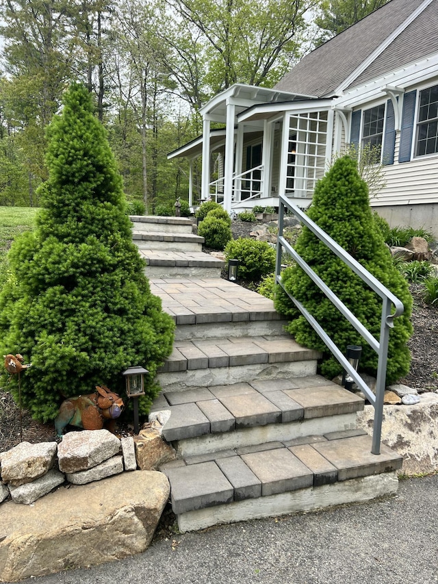 239 Cider Hill Rd, York, ME 03909 - view of exterior entry featuring roof with shingles