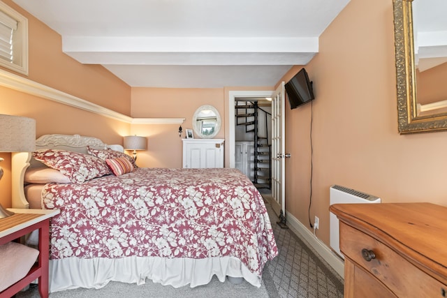 159 Loop Rd, Acton, ME 04001 - carpeted bedroom featuring beam ceiling and baseboards