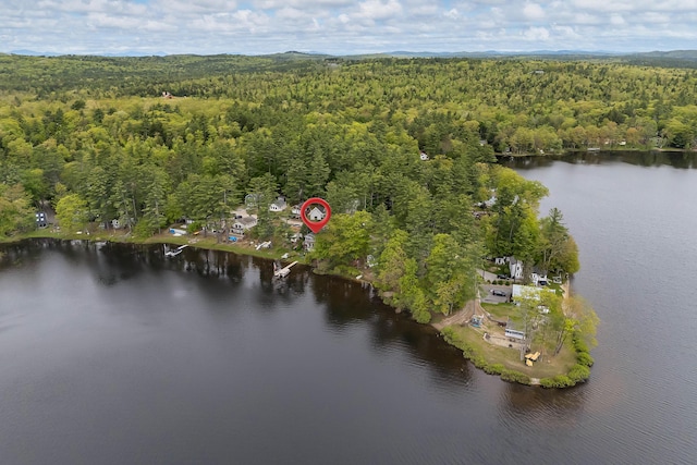159 Loop Rd, Acton, ME 04001 - aerial overview of property's location featuring a heavily wooded area and a nearby body of water