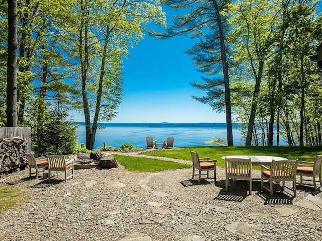 1496 Atlantic Hwy, Northport, ME 04849 - water view with a fire pit