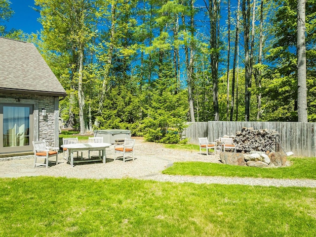 1496 Atlantic Hwy, Northport, ME 04849 - view of yard with a patio and a hot tub