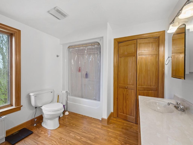 19 Falls Rd, Benton, ME 04901 - bathroom featuring a sink, baseboards, wood finished floors, and toilet