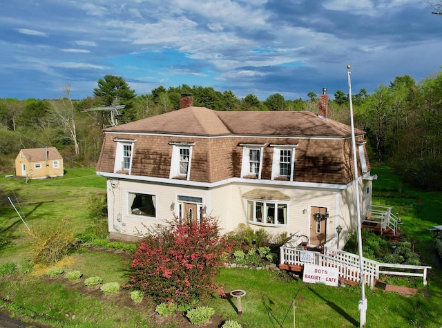 1233 State Route 32, Bristol, ME 04564 - view of front of property with a chimney, roof with shingles, and a gambrel roof