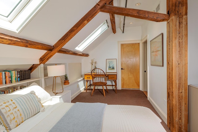 32 Pleasant St Unit 3, Portland, ME 04101 - carpeted bedroom featuring a skylight and baseboards