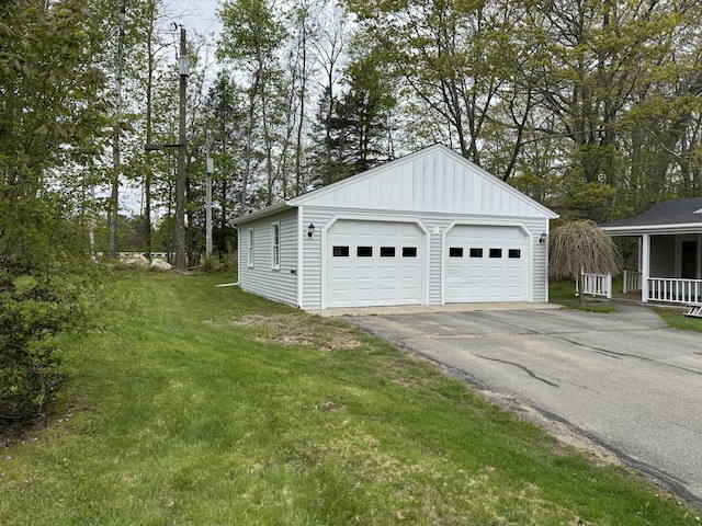 24 Chapel St, Boothbay, ME 04537 - detached garage featuring view of scattered trees
