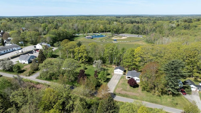 24 Chapel St, Boothbay, ME 04537 - aerial view of property and surrounding area featuring a forest