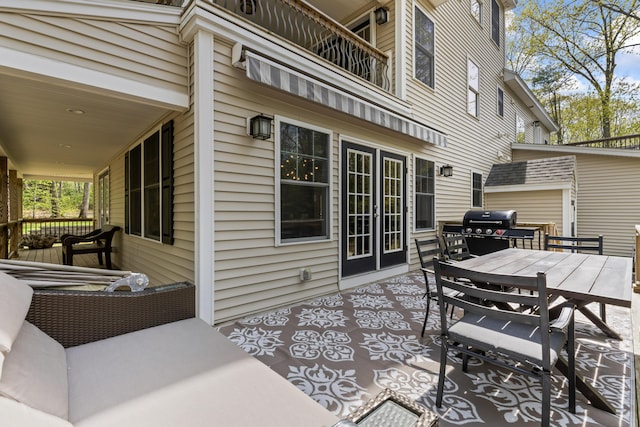 64 Old Kings Hwy, Ogunquit, ME 03907 - view of patio / terrace featuring a balcony, area for grilling, and outdoor dining space