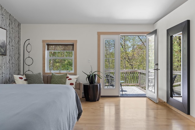 64 Old Kings Hwy, Ogunquit, ME 03907 - bedroom featuring access to exterior and light wood finished floors