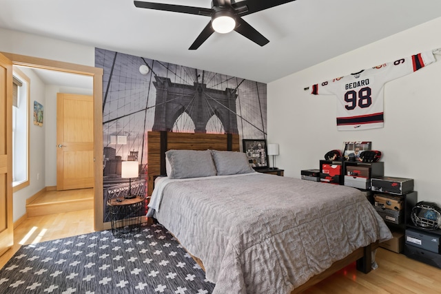 64 Old Kings Hwy, Ogunquit, ME 03907 - bedroom featuring wood finished floors and a ceiling fan