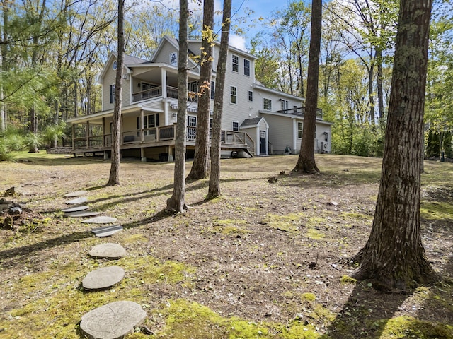 64 Old Kings Hwy, Ogunquit, ME 03907 - back of property featuring a balcony and a porch