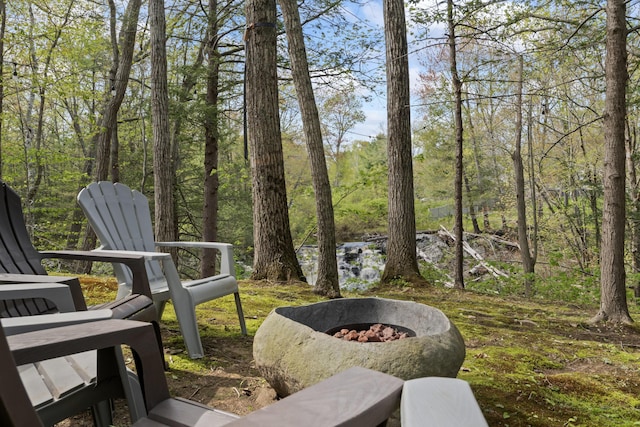 64 Old Kings Hwy, Ogunquit, ME 03907 - view of yard featuring an outdoor fire pit