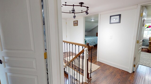 37 Enfield Rd, Lincoln, ME 04457 - corridor featuring dark wood-style floors and baseboards