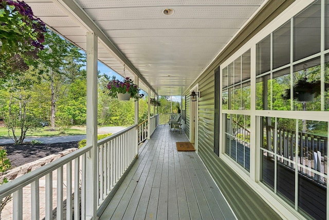 17 S Rd, Winthrop, ME 04364 - wooden terrace featuring covered porch