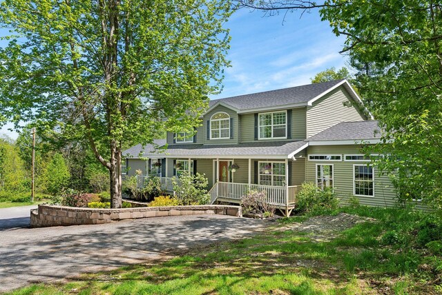 17 S Rd, Winthrop, ME 04364 - view of front of house with a porch and a shingled roof