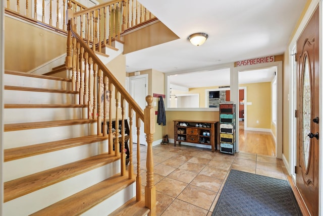 17 S Rd, Winthrop, ME 04364 - stairway featuring baseboards and tile patterned flooring