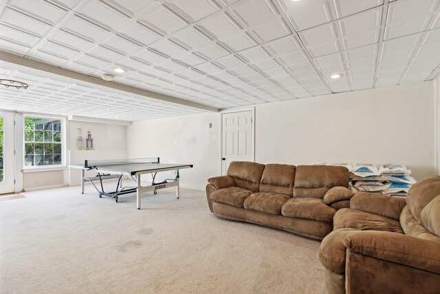 17 S Rd, Winthrop, ME 04364 - carpeted living area with recessed lighting and baseboards