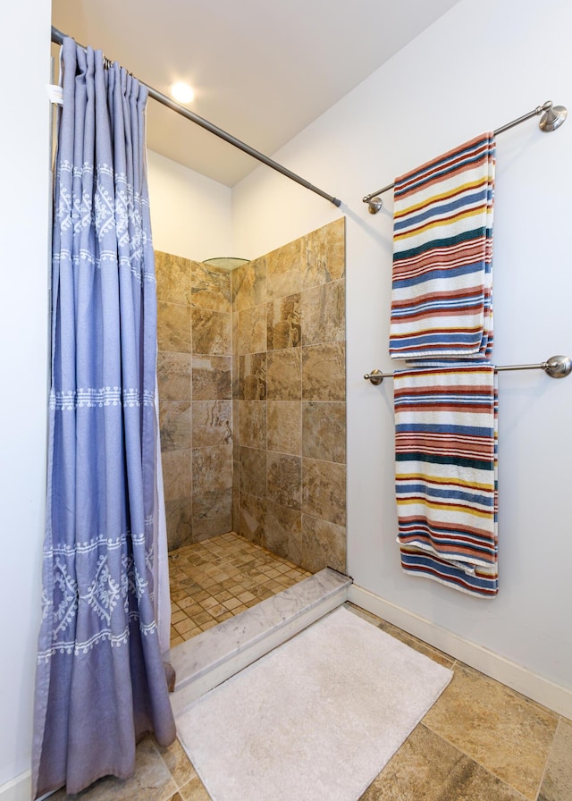 67 Hamilton Hill Way, Bar Harbor, ME 04609 - bathroom with a tile shower and baseboards
