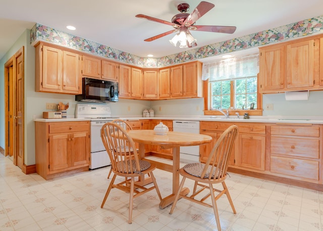 20 Ocean Side Ln, Bristol, ME 04554 - kitchen with white appliances, light flooring, and light countertops