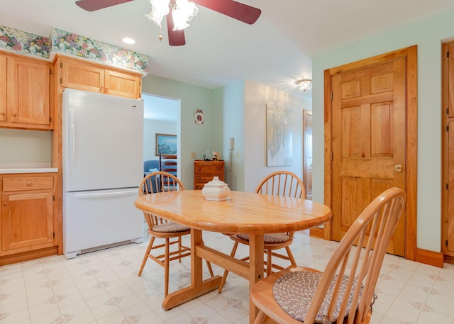 20 Ocean Side Ln, Bristol, ME 04554 - dining room with light flooring and ceiling fan