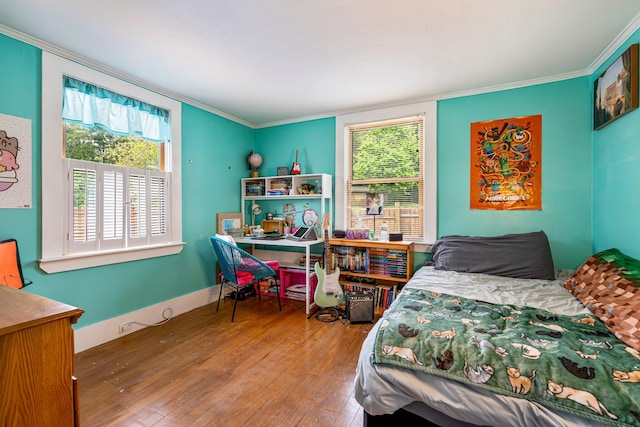 206 Sebago Lake Rd, Gorham, ME 04038 - bedroom featuring hardwood / wood-style floors and crown molding
