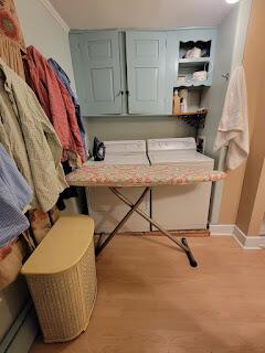 15 River Rd, Phillips, ME 04966 - laundry area featuring light wood-style floors, baseboards, and washer / clothes dryer