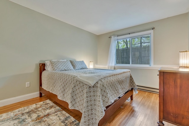 18 Smithwheel Rd Unit 21, Old Orchard Beach, ME 04064 - bedroom with a baseboard heating unit, wood finished floors, and baseboards