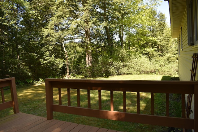 96 Pamela Dr, Winthrop, ME 04364 - wooden deck featuring a yard