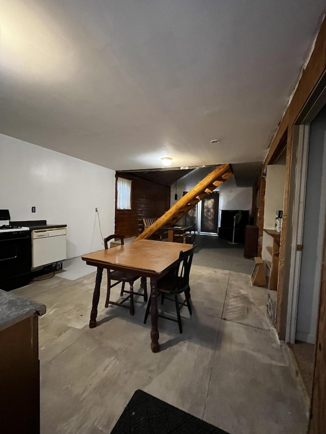 371 Carding Machine Rd, Bowdoinham, ME 04008 - dining area with concrete flooring