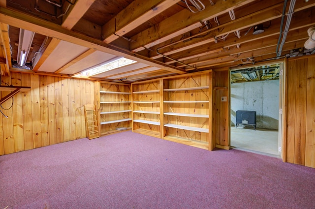 27 Chickadee Ln, Naples, ME 04055 - unfinished below grade area with carpet and wood walls