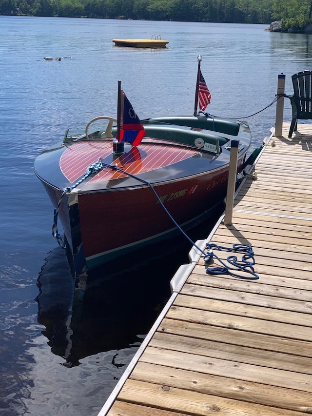 711 Biscay Rd, Bremen, ME 04551 - dock area featuring a water view and a view of trees