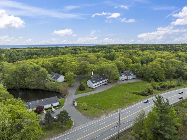 801 US Route 1 Unit C1, York, ME 03909 - drone / aerial view of a heavily wooded area and a nearby body of water