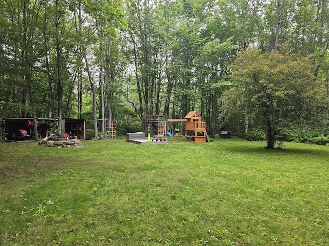 33 Oak Ridge Dr, Standish, ME 04084 - view of grassy yard with a playground