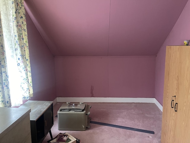 1 S Park St, Caribou, ME 04736 - additional living space featuring vaulted ceiling, baseboards, and carpet floors