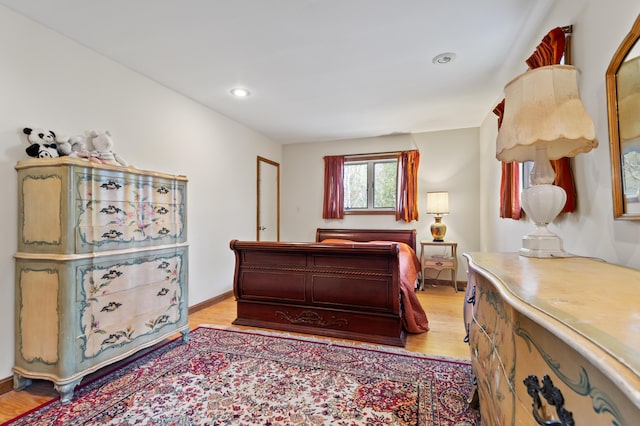 641 Bald Mountain Rd, Rangeley, ME 04970 - bedroom featuring light wood finished floors, recessed lighting, and baseboards