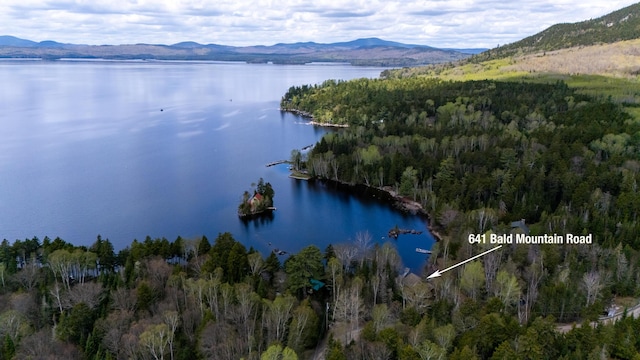 641 Bald Mountain Rd, Rangeley, ME 04970 - water view with mountains and a heavily wooded area